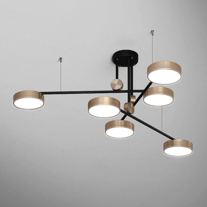 Gold Metall Pendelleuchte Licht aus der Mitte des Jahrhunderts modern