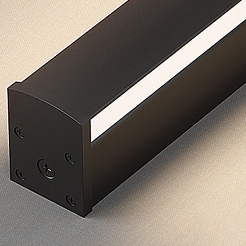 Metal Linear Shape Wall Light Modern Style 1-Light Wall Mounted Light in Black