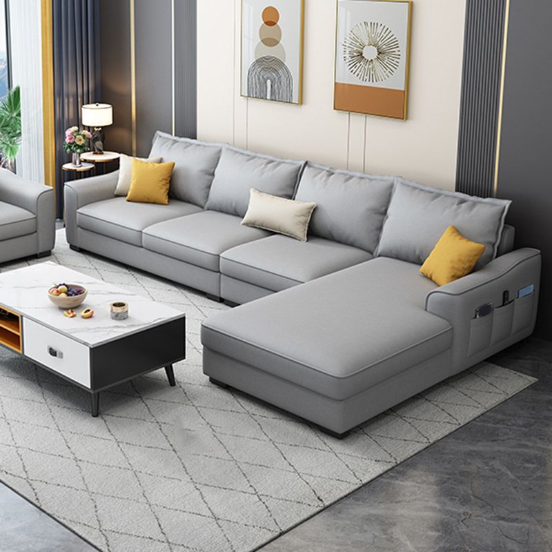 35.4"H Faux Leather Flared Arm Sofa & Chaise for Living Room