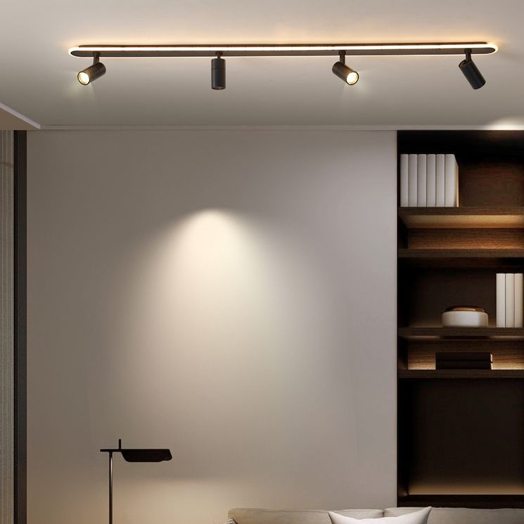 Langwerpige acryl schaduw LED-plafondlamp in moderne eenvoud Metalen lamp Semi-inbouwmontage voor commerciële ruimtes