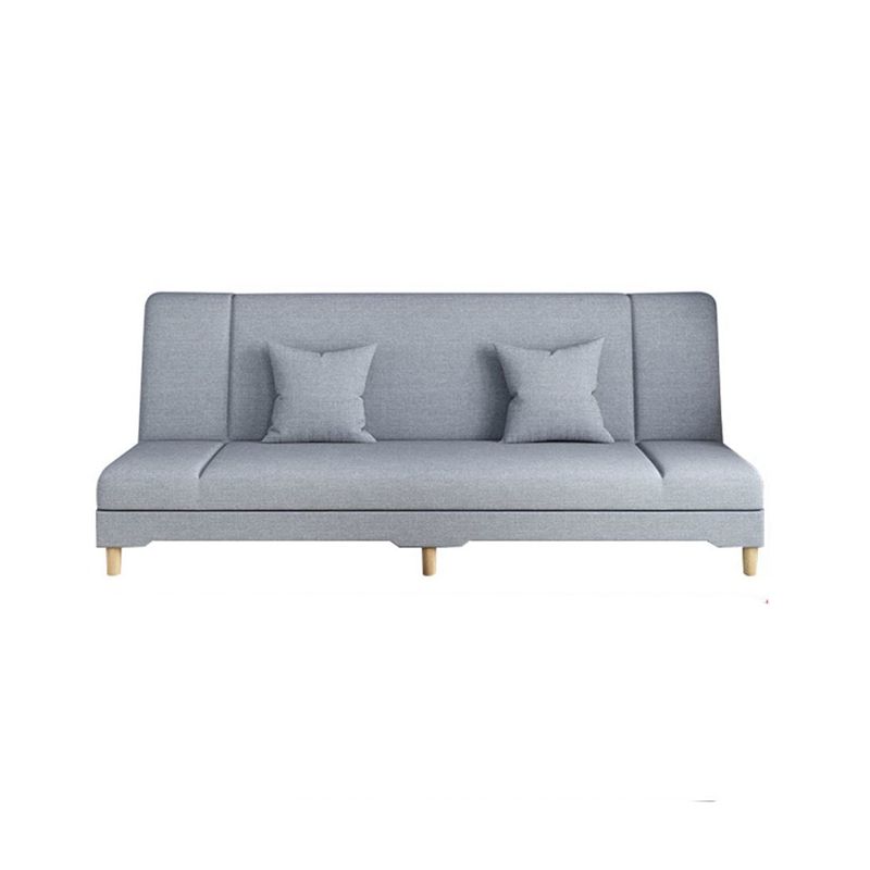 31.5 " H Contemporary Cotton Blend Armless Convertible Sleeper Sofa with 2 Pillows