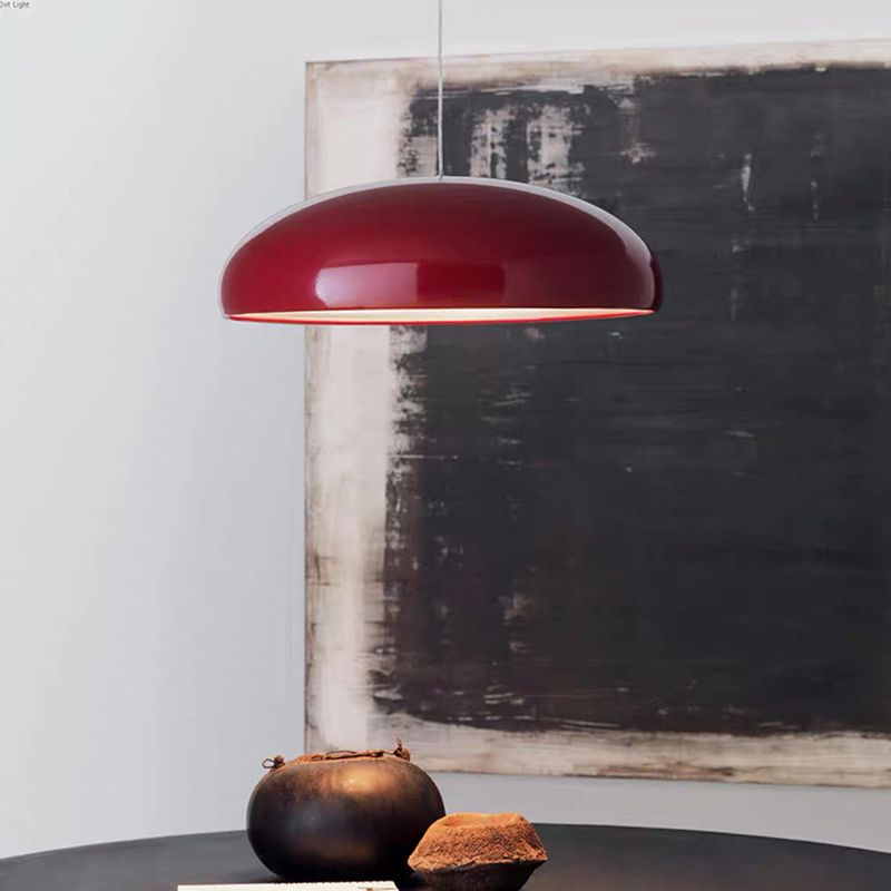 Nordic Macaroon Style Dome Shade Hanging Light Polished Aluminum Lighting Fixture for Dining Room