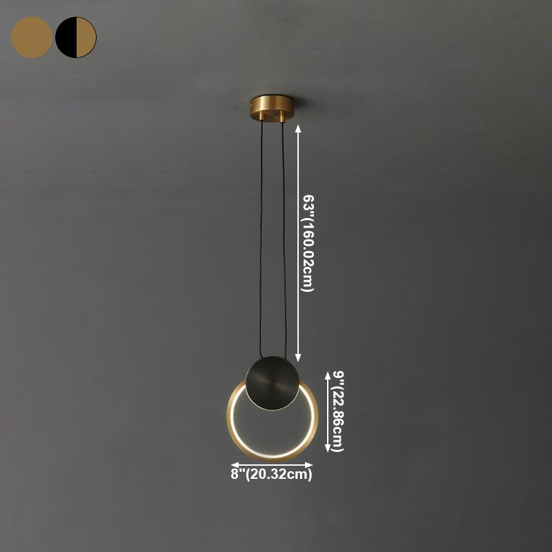 Pendard artistique artistique moderne Copper Copper linéaire lampe suspendue avec une teinte acrylique