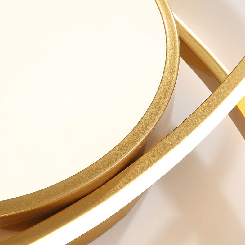 Plafoniera moderna da incasso a LED in metallo dorato per soggiorno