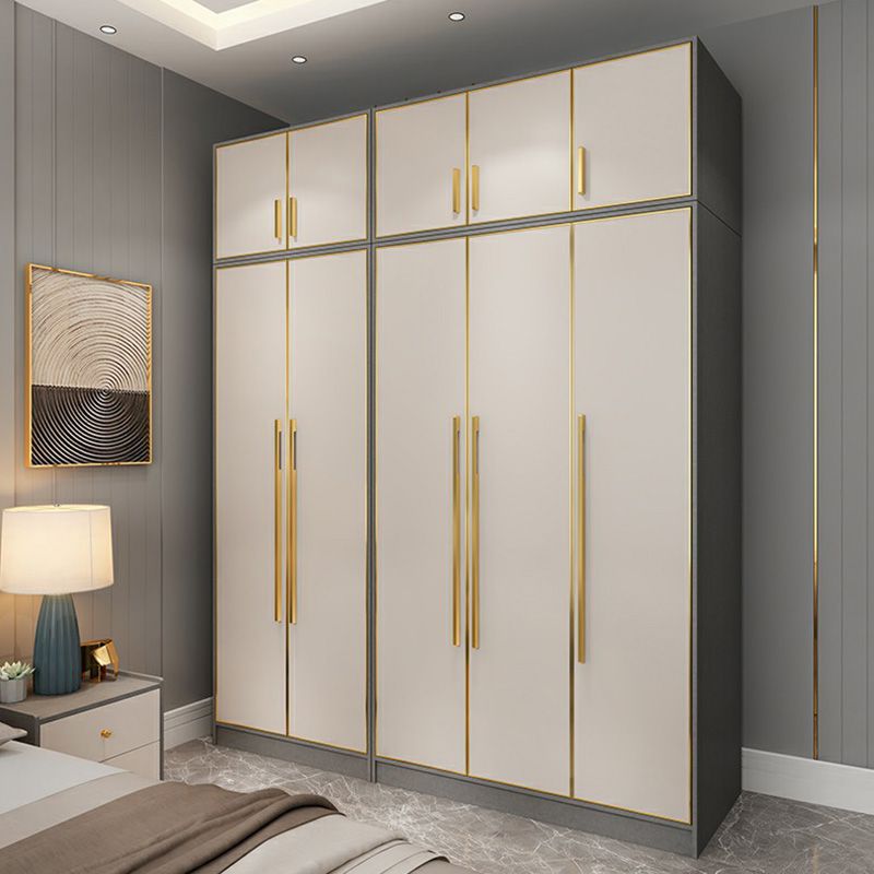 Contemporary Wardrobe Closet with Shelves Engineered Wood Wardrobe Armoire