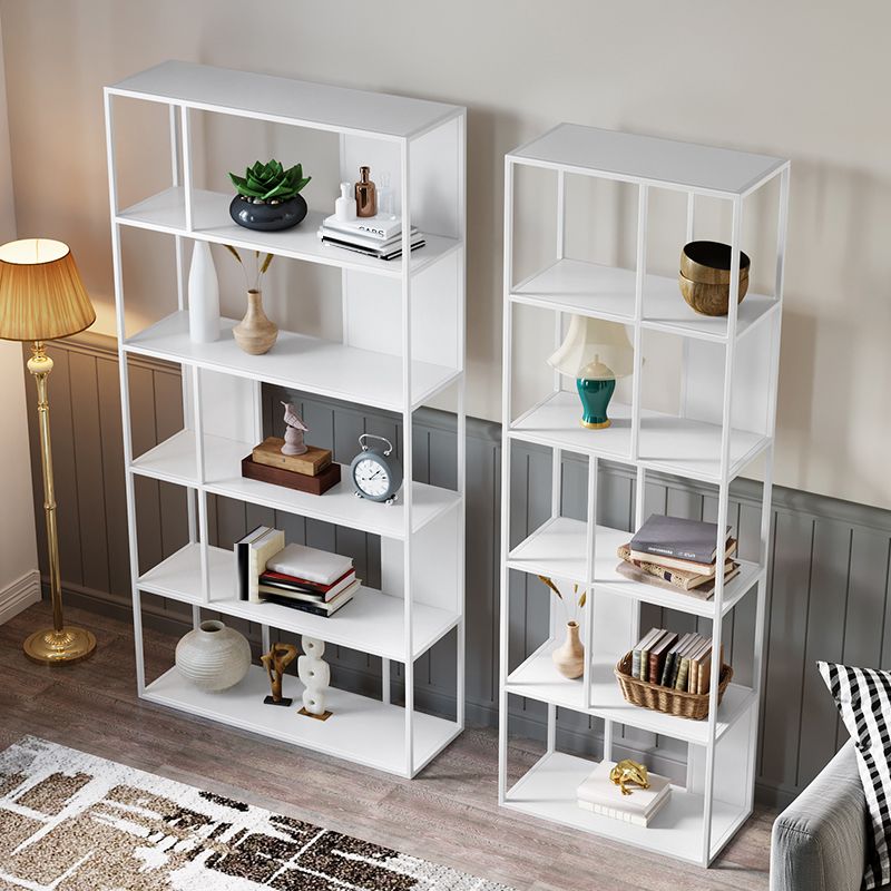 Metal Shelves Included Bookshelf Etagere Open Back Modern Bookcase