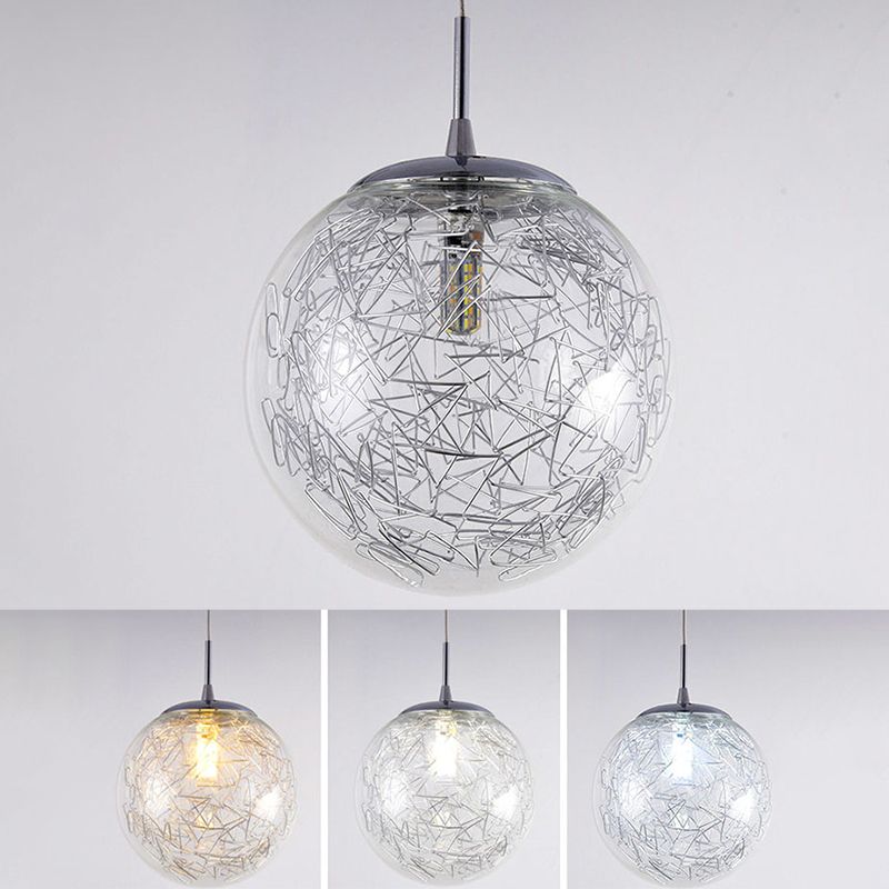 Globe Multi Light Pendant Mid-Century Modern Creativity Glass Hanging Pendant Lights for Duplex Stairs