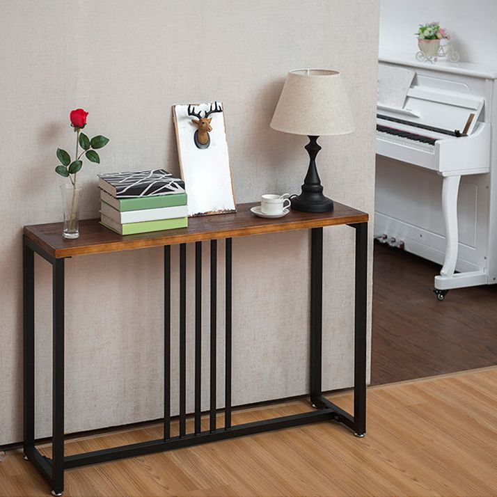 Solid Wood Rectangle Console Table 29.53-inch Tall End Table with 1 Shelf