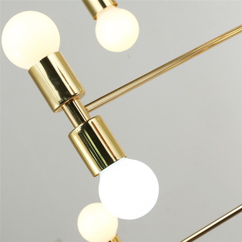 Tiered Metal Hanging Ceiling Light Modern 12 Lights Black/Gold Chandelier Lamp for Living Room