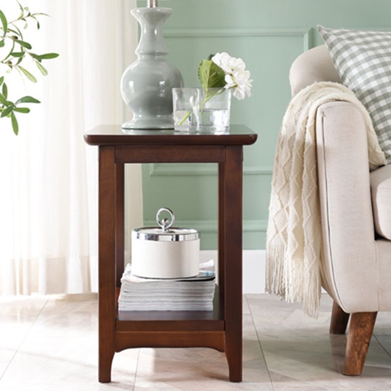 Rectangular Coffee Table with 4 Legs in Wood/black/walnut Rubber Cocktail Table