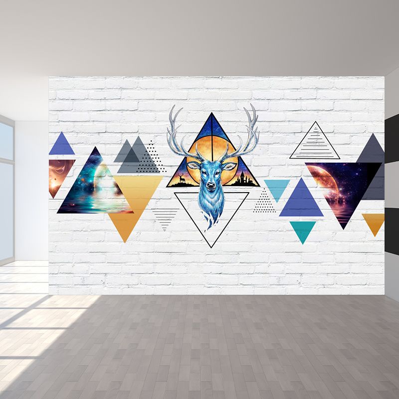 Stain Resistant Reindeer Mural Non-Woven Texture Modern Wall Decor for Girls Room