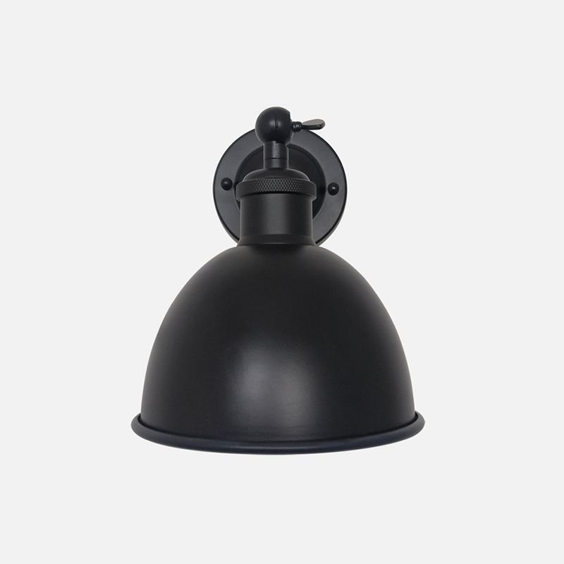 Industrial Wall Sconce Dome Shape Wall Light with Metal Shade for Bedroom