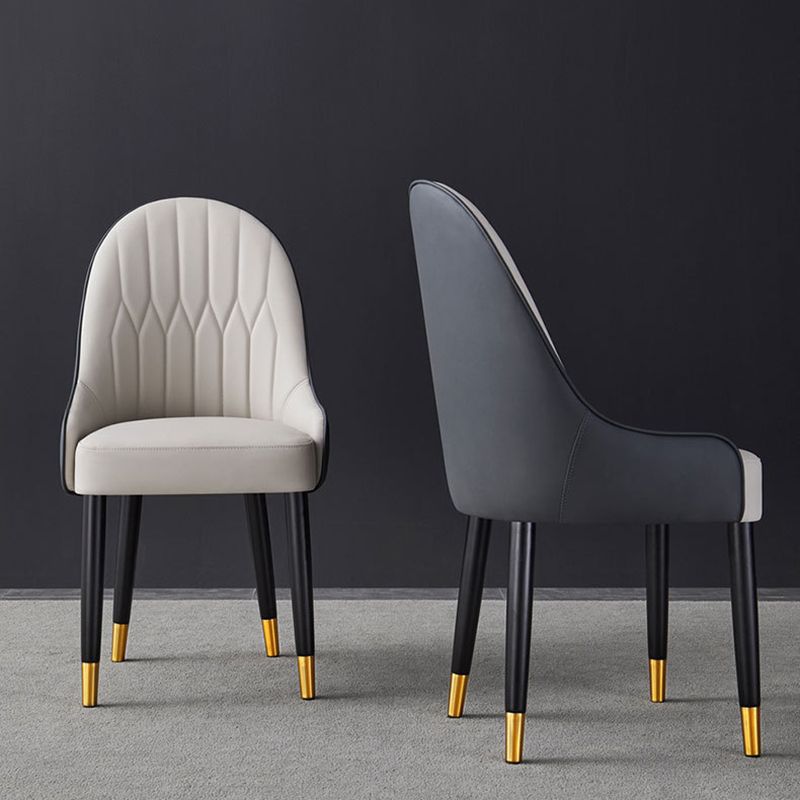 Inicio Sillón escandinavo Silla de comedor Parsons tapizada en metal