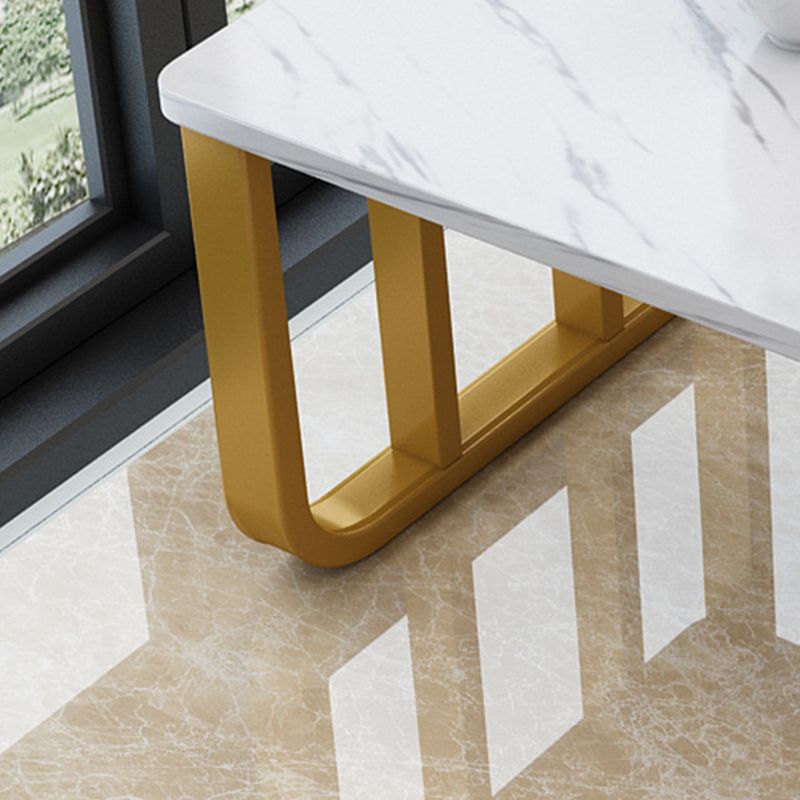 Contemporary Rectangular Coffee Table Faux Wood Sled Cocktail Table