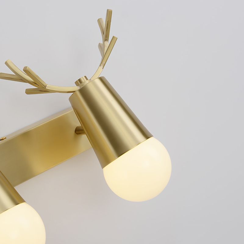 Metal Wall Lighting Modern Style Sconce Lamp in Gold for Bathroom