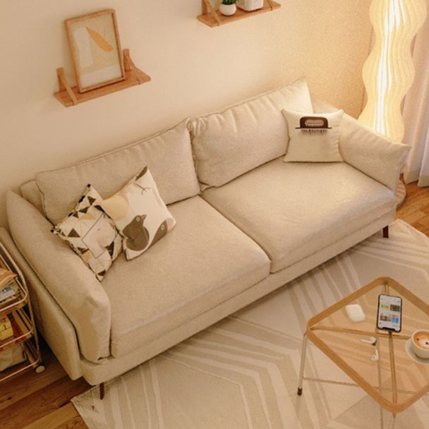 Contemporary Sewn Pillow Back Sofa with Pillow Top Arm for Apartment