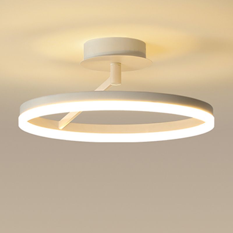 Circle Shape Ceiling Fixture Modern Style Metal 1 Light Ceiling Mounted Light