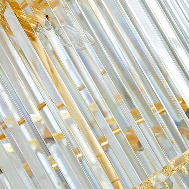 12 cabezas Lámpara de suspensión de techo Estilo simple Candelera de colgante de varilla de cristal transparente