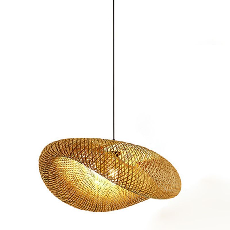 Japanisches Pendel Lichtkuppel Rattan 1 Lichthänge Deckenleuchte für Tea Room