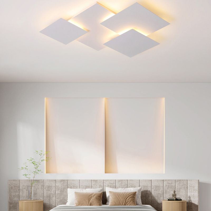 Geometric Acrylic LED Flush Mount Matte White Cluster Ceiling Flush Lighting