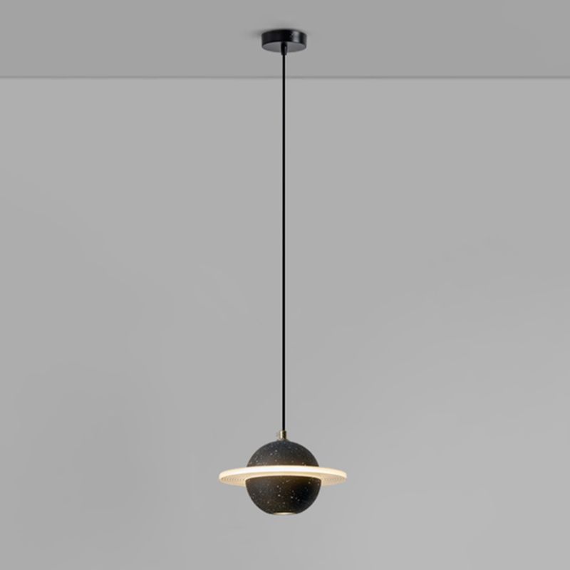 1 Light Planet Light Kit Modern Cement Hanging Light with Hanging Cord for Restaurant
