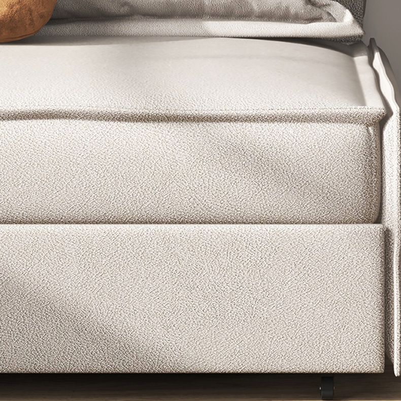 Gray Faux leather Sleeper Sofa 34.64" Wide Armless Sofa Bed with Upholstered