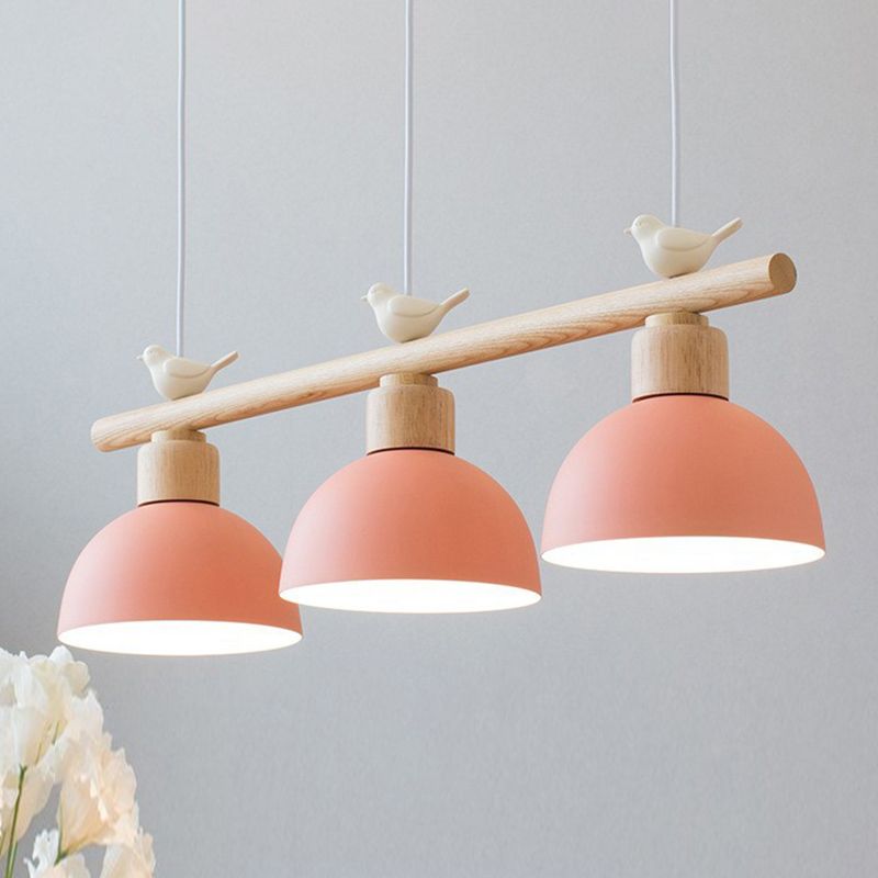 Kids Bowl Suspension Pendant Metal 3 Lights Cluster Pendant Light
