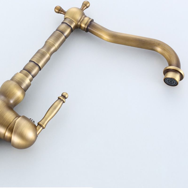 Traditional Kitchen Faucet Solid Brass High Arc Standard Kitchen Faucets Single Handle