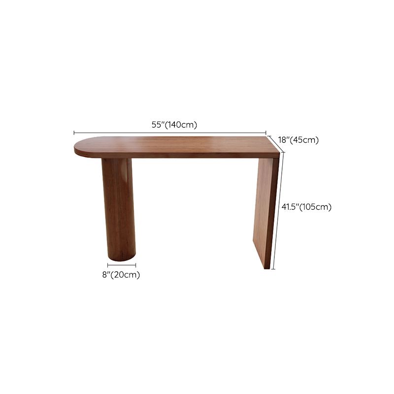 Modern Free Form Bar Table Set 1/3 Pcs Pine Solid Wood Bar Table and Stools in Brown