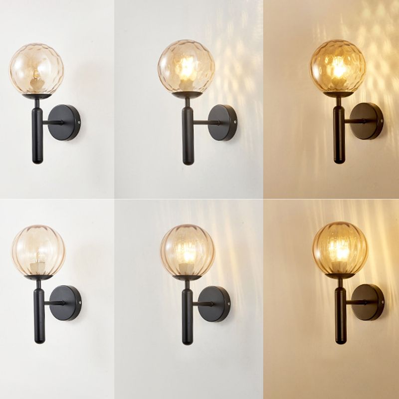 Glass Globe Shade Wall Light Fixture Nordic Style 1 Lights Wall Mount Lamp for Living Room Bedroom