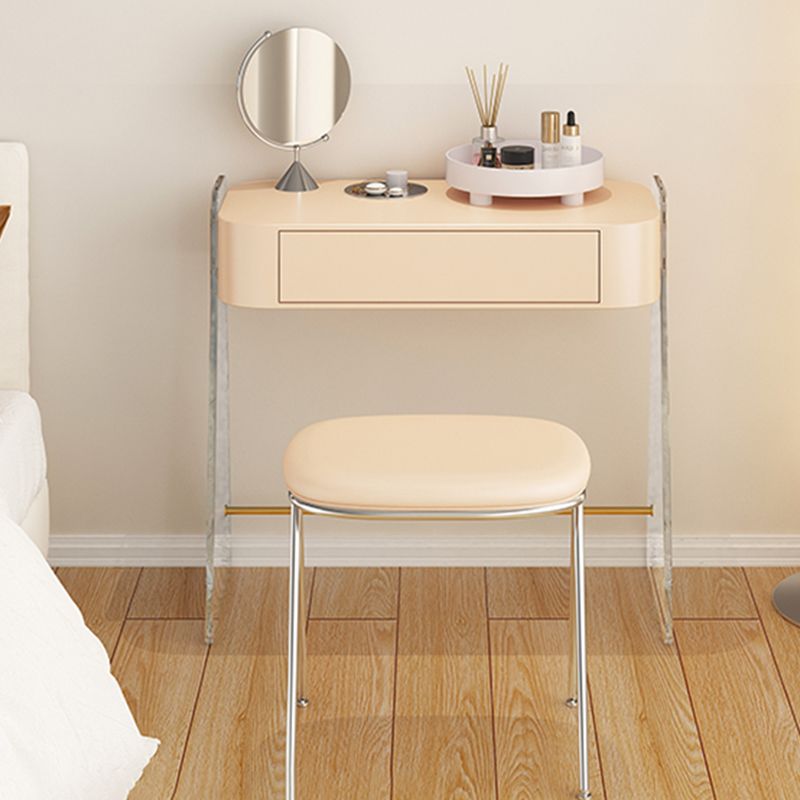Contemporary Vanity 1 Storage Drawer Dressing Table with Acrylic Legs