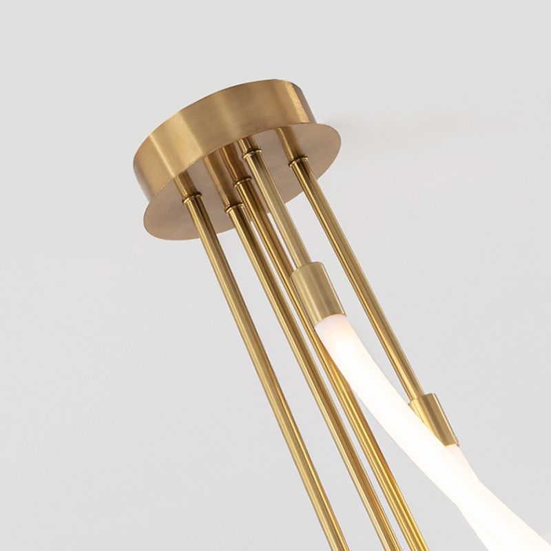 Simple Style Chandelier Gold Led Hanging Light for Bedroom Dining Room