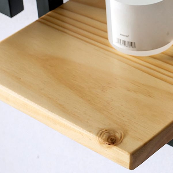 Wall Mounted Shelf Bookcase Industrial Metal and Wooden Bookshelf