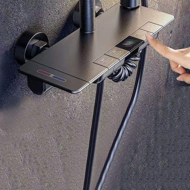 Wall Mounted Shower Arm Shower Faucet Adjustable Metal Shower System with Slide Bar