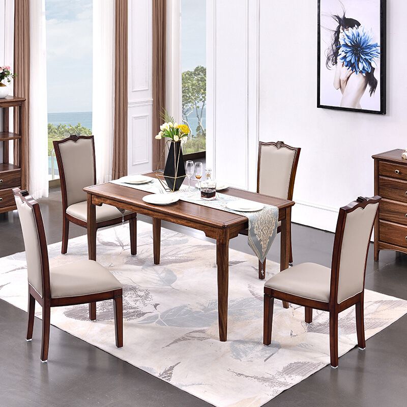 Traditional Rectangle Table Set 1/2/5 Pieces Dining Set for Home