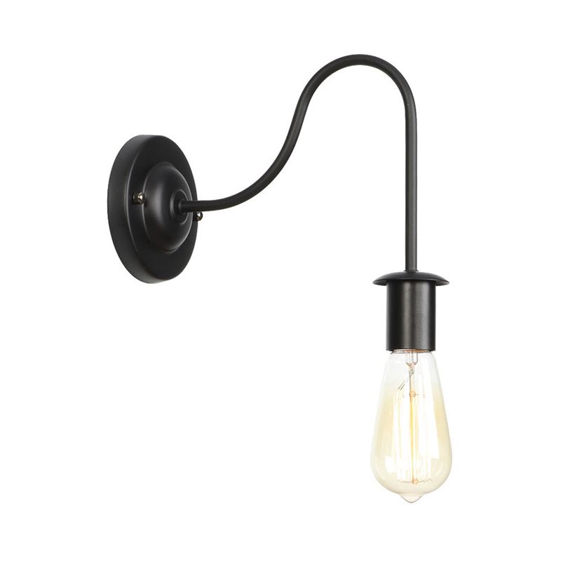 Metallwandbeleuchtung in Industriestil 1 Lichtwandmontierte Leuchte in Schwarz