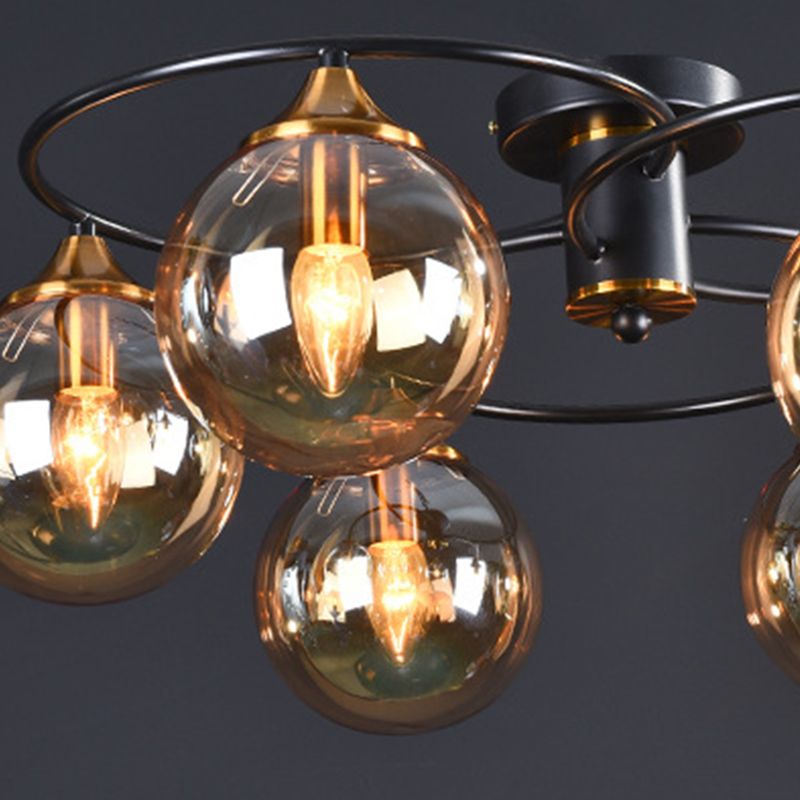 Contemporary Globe Flush Light Fixture Glass Flush Mount Ceiling Fixture