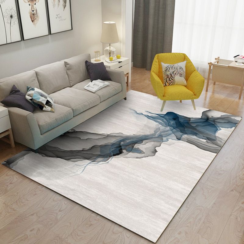 Leisure Carpet Modern Abstract Print Carpet Washable Polyester Rug with Non-Slip Backing