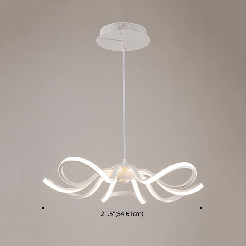 Modern Simple Flower Chandelier Lamp Aluminum LED Hanging Light for Dining Room