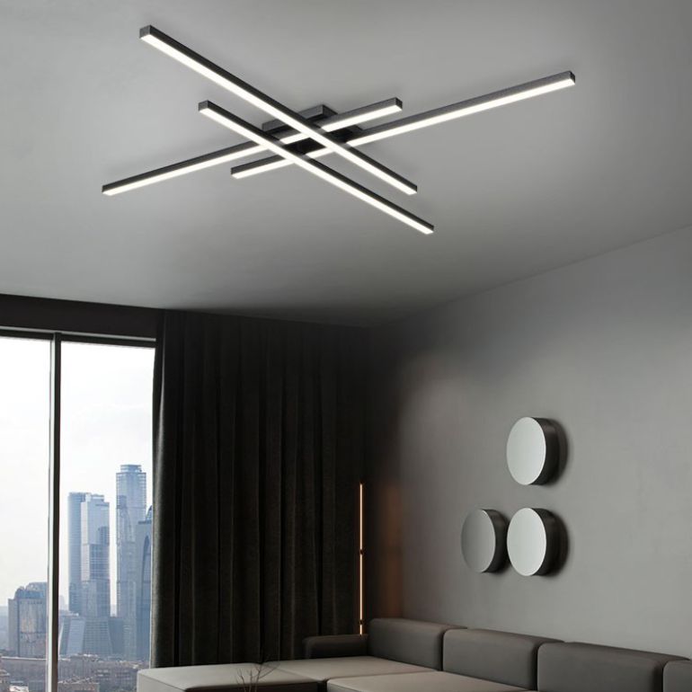 Linear Modern Flush Mount LED Metal Ceiling Mounted Light for Living Room