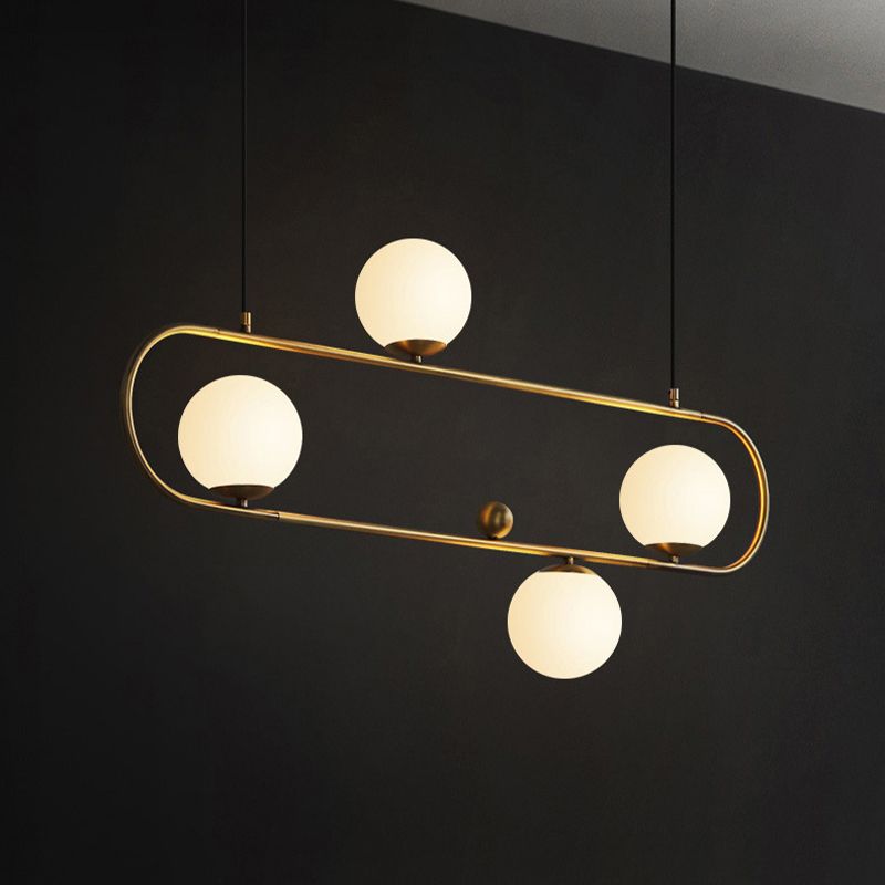 Industrial Kitchen Island Lighting Black/Golden Glass Shaded Ceiling Light