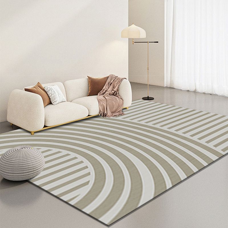 Gray Modern Carpet Polyester Semicircle Carpet Washable Carpet for Home Decor