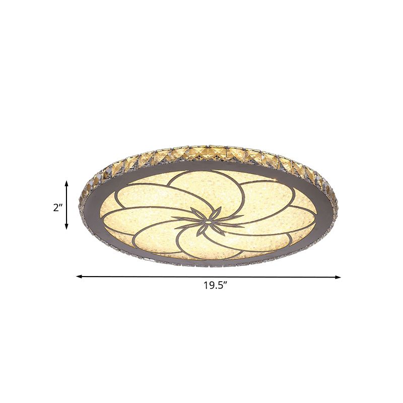 Blossom Flushmount Ceiling Lamp Simple Inserted Crystal LED Lighting Fixture in Chrome