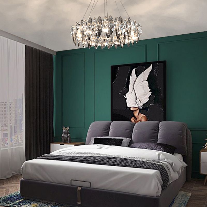 Lámpara de araña de cristal simple de estilo moderno para dormitorio