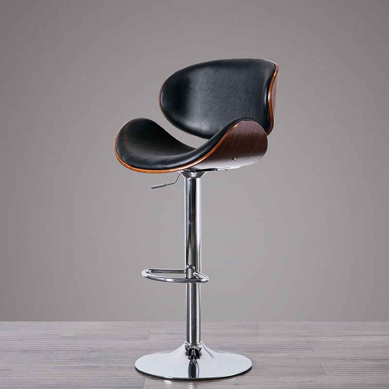 Contemporary Adjustable Height Swivel Bucket Bar Stool with Footrest