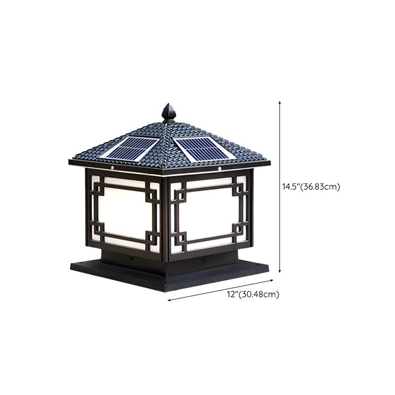 Modern Minimalist LED Solar Lighting Fixture with Acrylic Shade for Garden