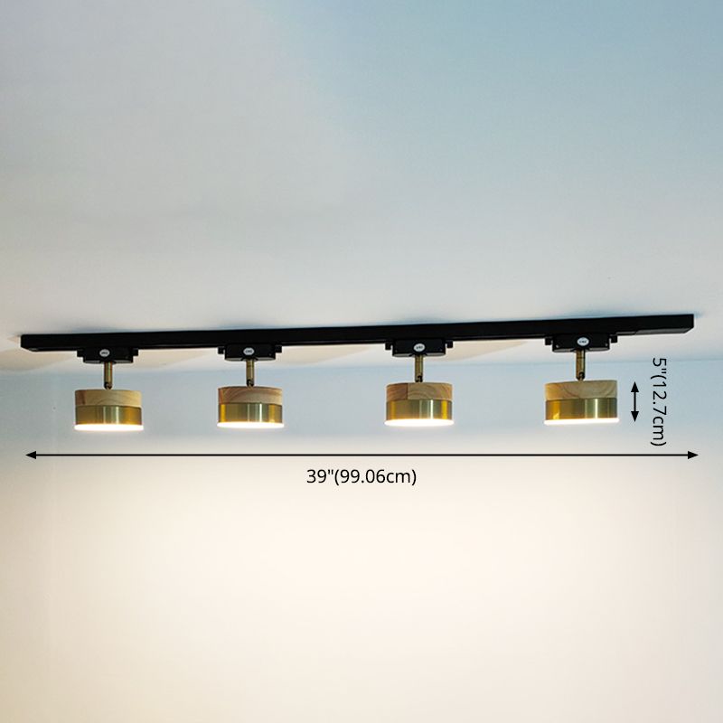 Wood Circular Semi Flush Mount Light Minimalist LED Semi Flush Mount Light Fixture