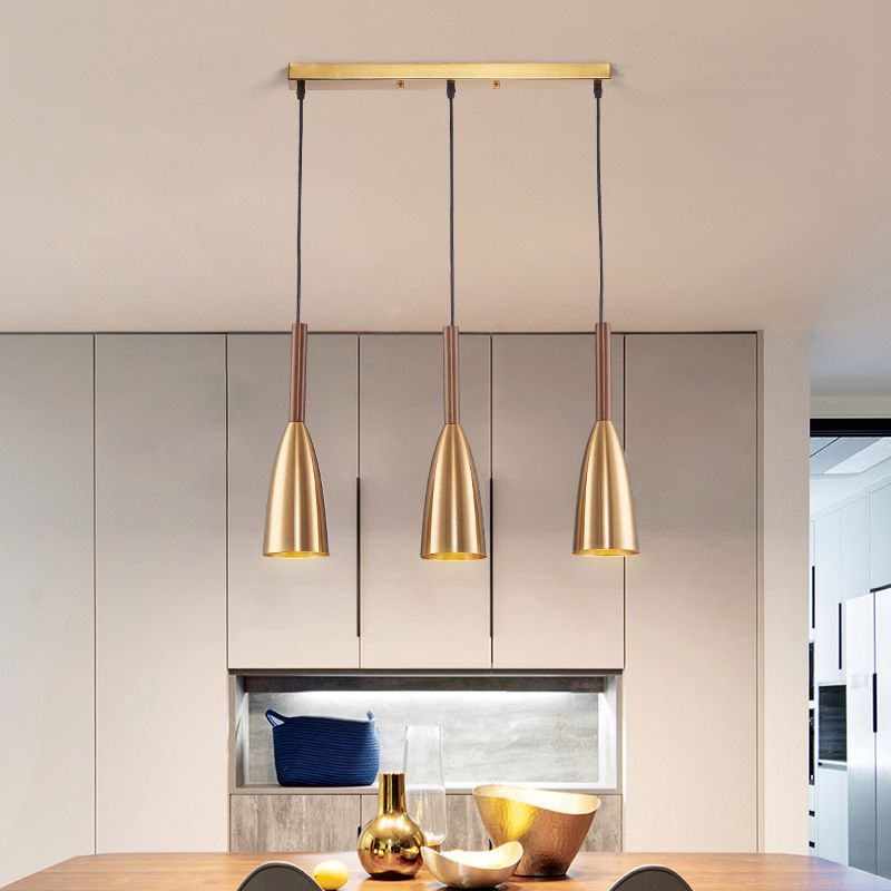 Gold Plated 3-Light Pendant Light Post-modern Metal Hanging Light Fixture for Dining Room