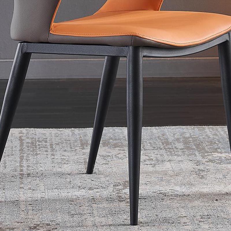 Metal Contemporary Dining Room Chair Metallic Finish Open Back Dining Side Chair