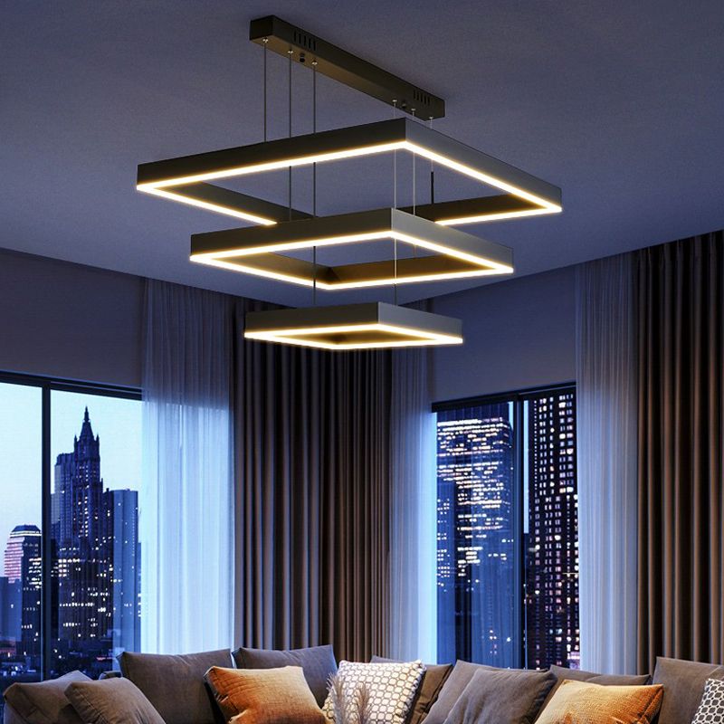 Modern Chandelier Light Fixtures Multi-Tier Hanging Pendant Lamps with Acrylic Shade
